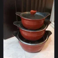 سرویس قابلمه سه تایی کاملا نو خوش رنگ