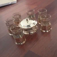 ست چایی خوری طلایی گیره دار فرانسوی