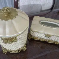 جا دستمال کاغذی و سطل آشغال
