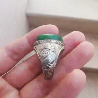 انگشتر نقره یاقوت سبز اصل