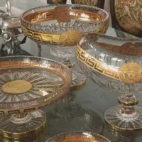 میوه خوری،شیرینی خوری و کشکول بزرگ کریستال اصل