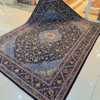 قالی ۱۲متری دستباف کرک کاشمر زمینه سرمه ای
