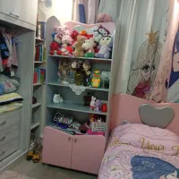 یک دست تخت خواب دراور پرده کمد کودک