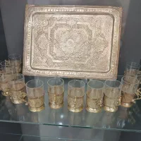 سینی برنز قدیمی آبکاری نقره (ارسال از کرمانشاه )