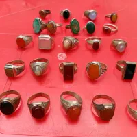۲۵ قطعه انگشتر نقره  تمام دست ساز