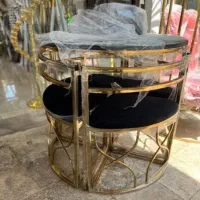 میز غذا خوری فلزی و جلو مبلی