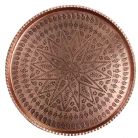 سینی مسی قلم کاری شده محکم و سنگین