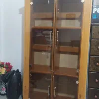 کمد شیشه ای چوب راش