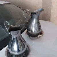 پارچ و لگن استیل قدیمی