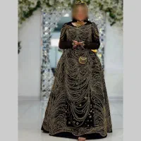 کرایه لباس محلی ترکی و لری سنگدوزی مدل طرح زنجیری