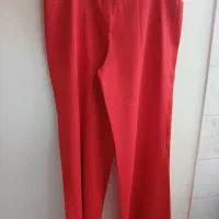 شلوار پارچه ای قرمز رنگ کاملا نوسایز۴۸