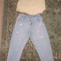 مانتو لی کرم و شلوار لی کشی در حد