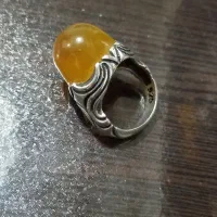 انگشتر نقره ۹۲۵ دست‌ساز  سنگ عقیق تراش عبدالرزاق