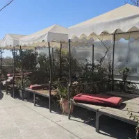 آلاچیق فلزی با سایبان و تخته