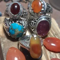 انواع انگشتر یاقوت فیروزه عقیق