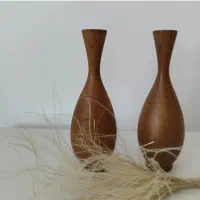 گلدان جاشمعی کاسه چوبی گردو