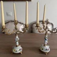 شمعدان برنج و چینی