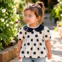 پیراهن دخترانه یقه دار.لباس تابستانه بچه.سیسمونی