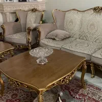 مبلمان ۹ نفره استیل چوب راش همراه ناهار خوری