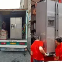 کارگراسباب کشی کارگرخالی تنها یخچال سایدمبلمان بار