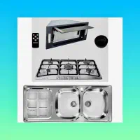 پک گاز توکار رومیزی هود استیل سینک صفحه ای کدB3522