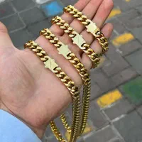 ست زنجیر م دستبند استیل مشابه طلا
