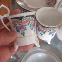قهوه خوری با نعلبکی ست یکدست چینی خارجی
