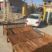 مبلمان تمام چوب سنتی،تخت باغ و ویلا