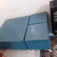 مبل ابی نفتی ۷نفره همراه میز وسط و دو عسلی