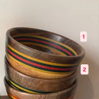 کاسه چوبی دستساز رنگی - چوب گردو