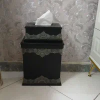 سطل و دستمال کاغذی چوب با پیوتر