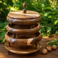 سرویس پذیرایی چوب گردو دست ساز-ترکیبی از هنر،اصالت