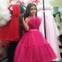 لباس عروس بچگانه مدل باربی پشت بلند تولیدی الیسا