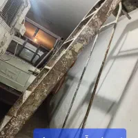 نردبان ۷ پله آهنی و نردبان ۴ متری چوبی