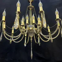 لوستر الفا/16لامپی/لوسترنئوکلاسیک/لوستر برنجی/