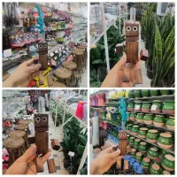 گلجا طرح آدمک چوبی قلمه گل گل جا دکوری پتوس خرفه