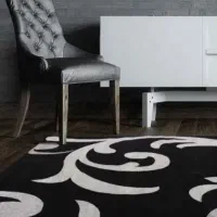 فرش ۴ متری سفید و مشکی