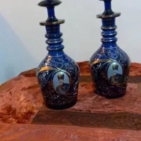 تنگ نیزه ای قدیمی آبی کهربایی طرح شاه عباسی ۴۷ س
