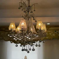 ۳ عدد لوستر وارداتی ترکیب استیل و کریستال