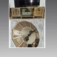 میز تلویزیون و ساعت آینه کاری