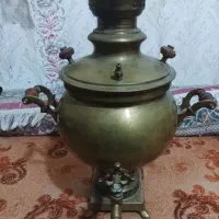 سماور زغالی عتیقه اصل روس و خاویار خوری قدیمی