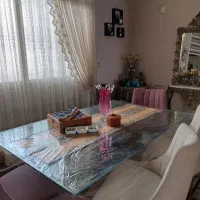 میز نهار خوری ۶ نفره چوب و شیشه