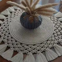 دیوار کوب و رومیزی مکرومه