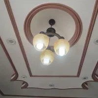 لوستر چوبی فلزی ۳شعله