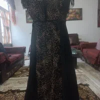 پیراهن مجلسی دو دامنه سنگدوزی شده ترک