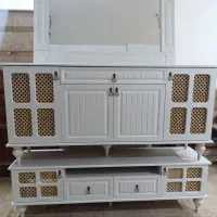 مدل حصیری /رنگ سفید  شیری / کنسول + میز تی وی