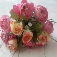 ۳عدسته گل مصنوعی پارچه ای