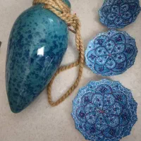 بشقاب مینا کاری دیوار کوب + کوزه