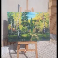 سه پایه نقاشی به همراه بوم