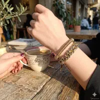 دستبند کاملاً دست‌ساز ترکیب استیل و چرم